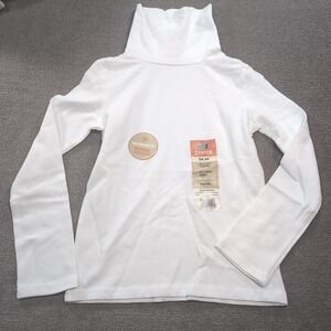 Faded Glory Girls Turtleneck‎ Shirt S 6/6x White Stretch Long Sleeve NWT Vintage